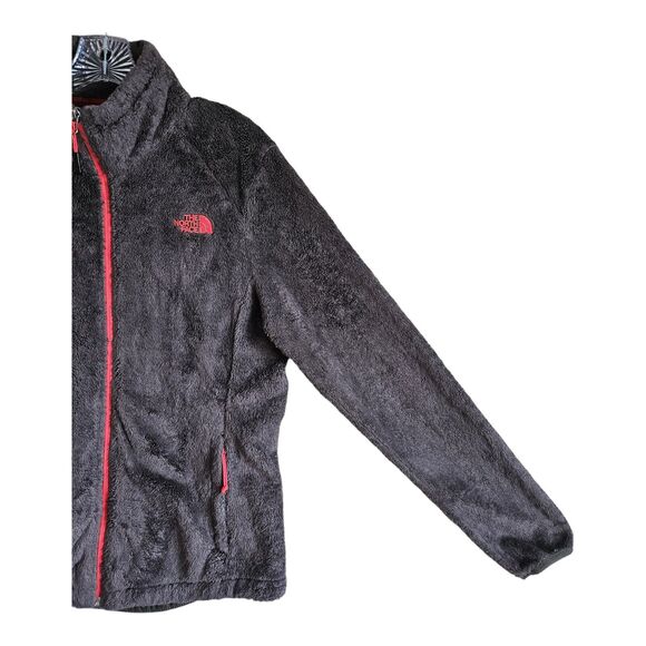 THE NORTH FACE Women's L Jacket Full Zip Olive Green Orange Fuzzy Zip Pockets 40 - Picture 6 of 10